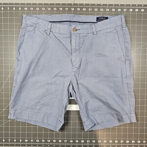 Polo Ralph Lauren Shorts Mens 34x8 Pima Blue Chino Preppy Bermuda Khaki Casual
